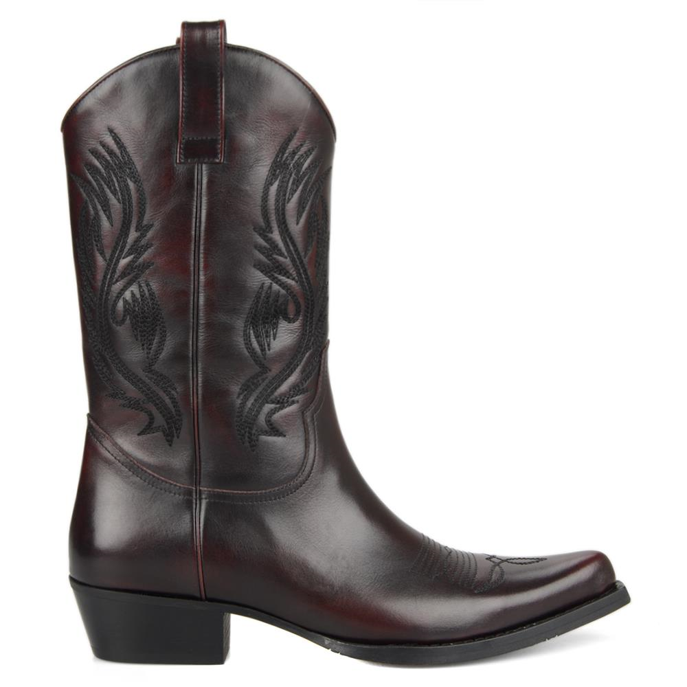 FootCourt Burgundy Cowboy Boots