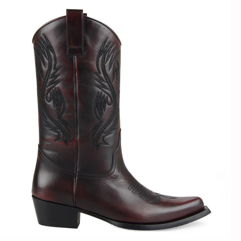 Bordo Kadın Kovboy Çizmesi Geneva