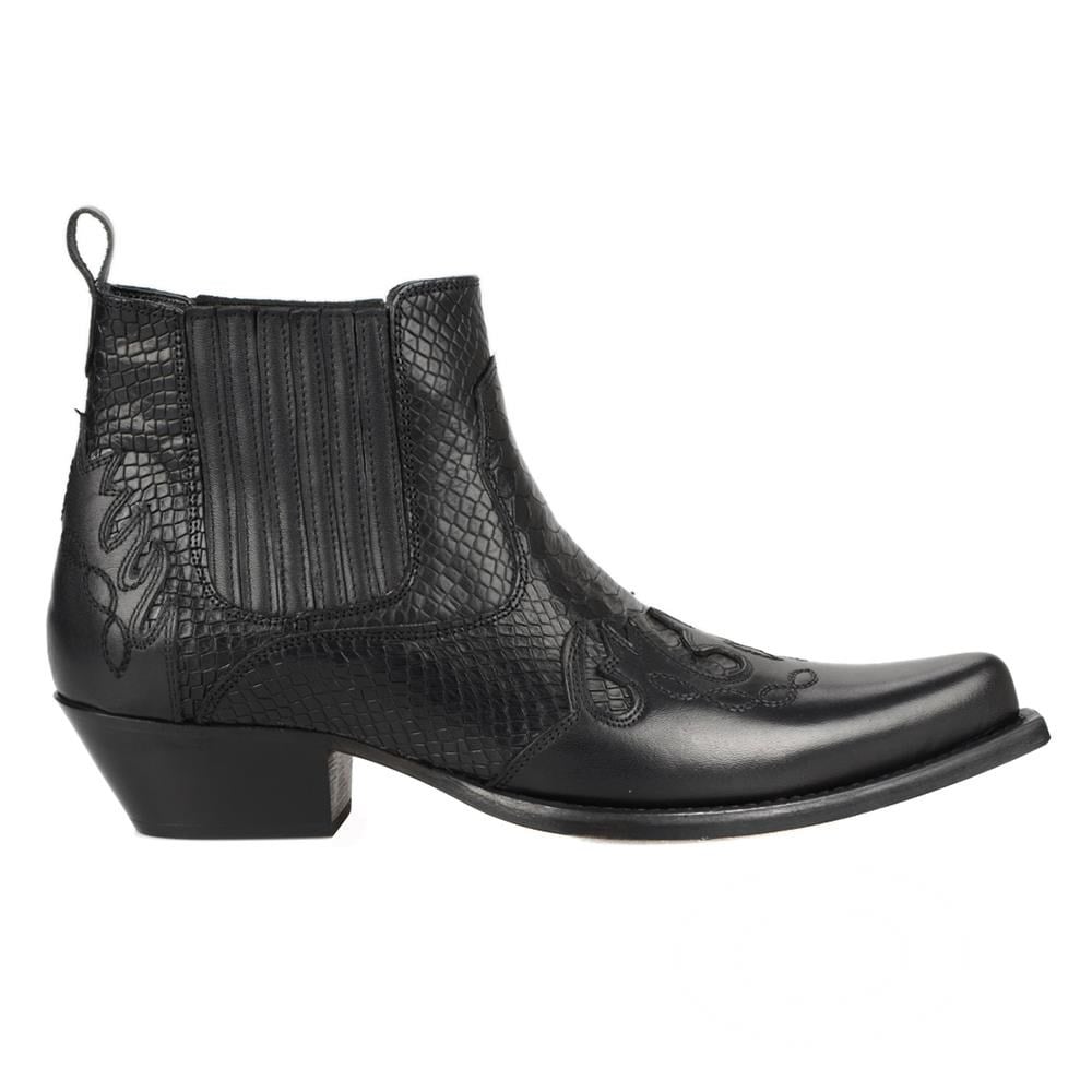 Black Men's Cowboy Ankle Boots