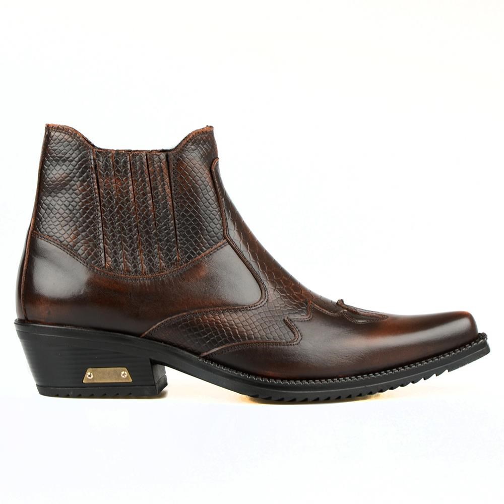 Brown Men's Cowboy Ankle Boots