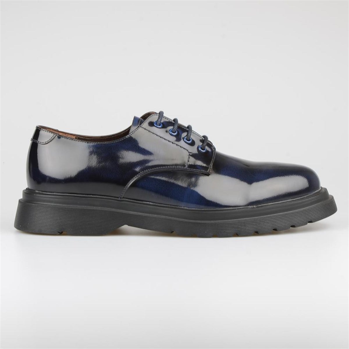 Dark Blue Leather Men's Shoes Light Sole