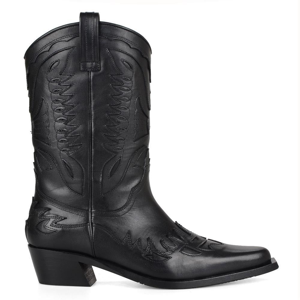 FootCourt Cowboy Boots Black