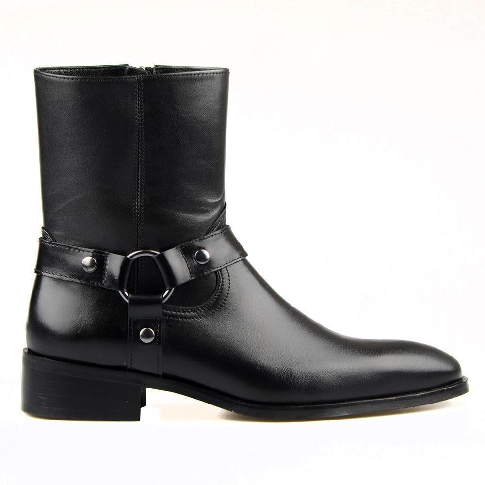 Black Men's Chelsea Boots with Zipper