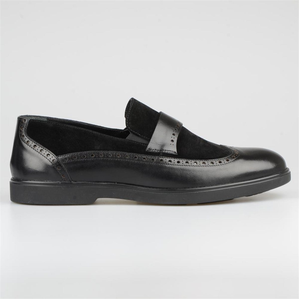 Black Leather Casual Men Shoes
