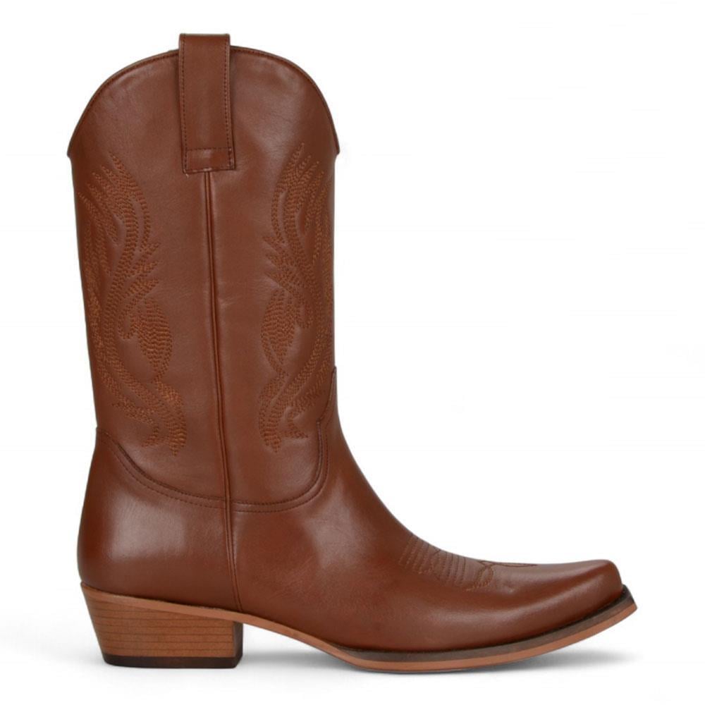 Tan Vintage Leather Men's Cowboy Boots