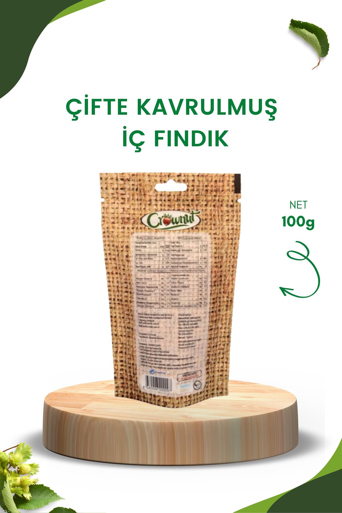 Crownut Çifte Kavrulmuş İç Fındık 100 Gram