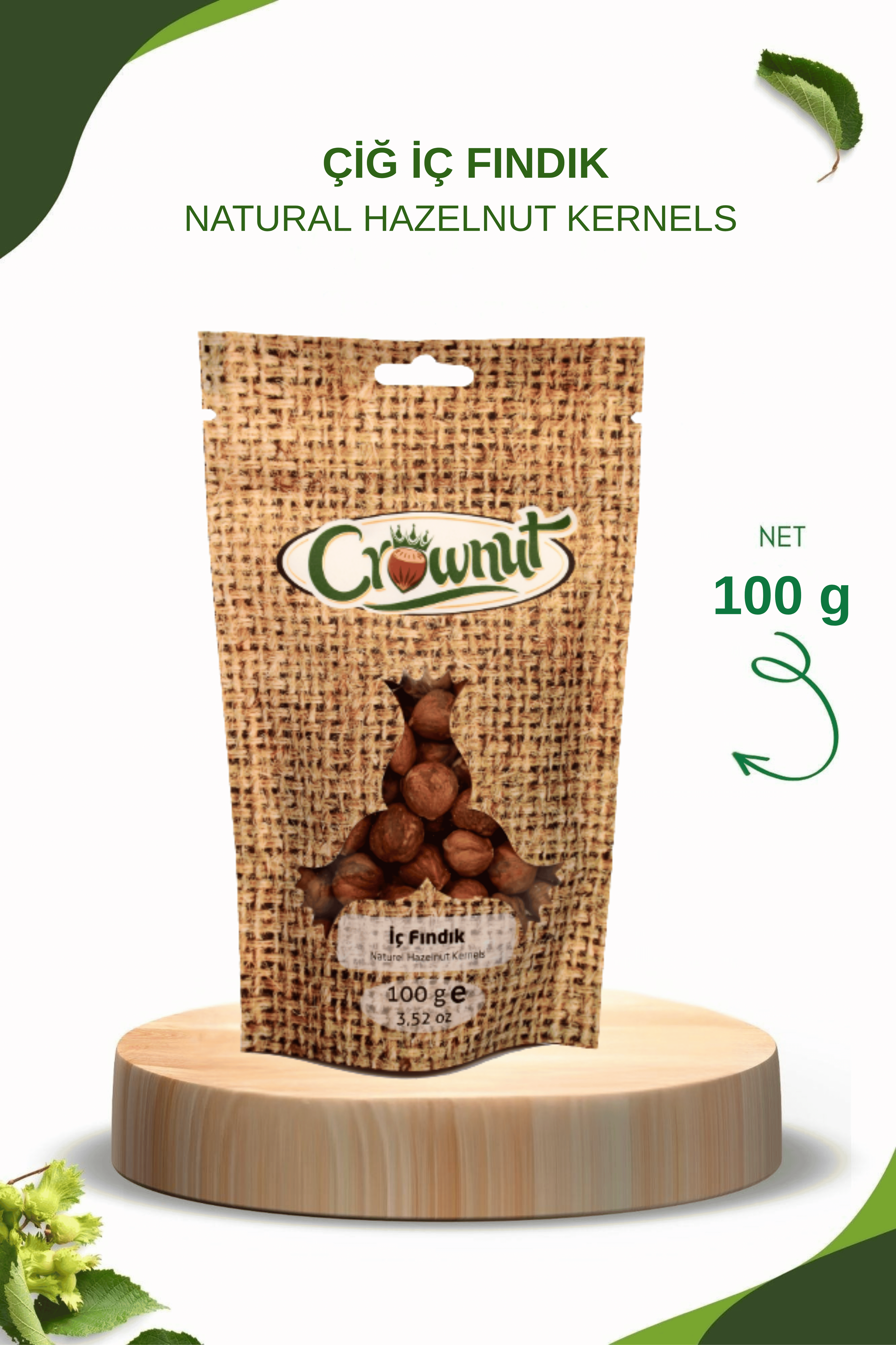Crownut Çiğ İç Fındık 100 gram