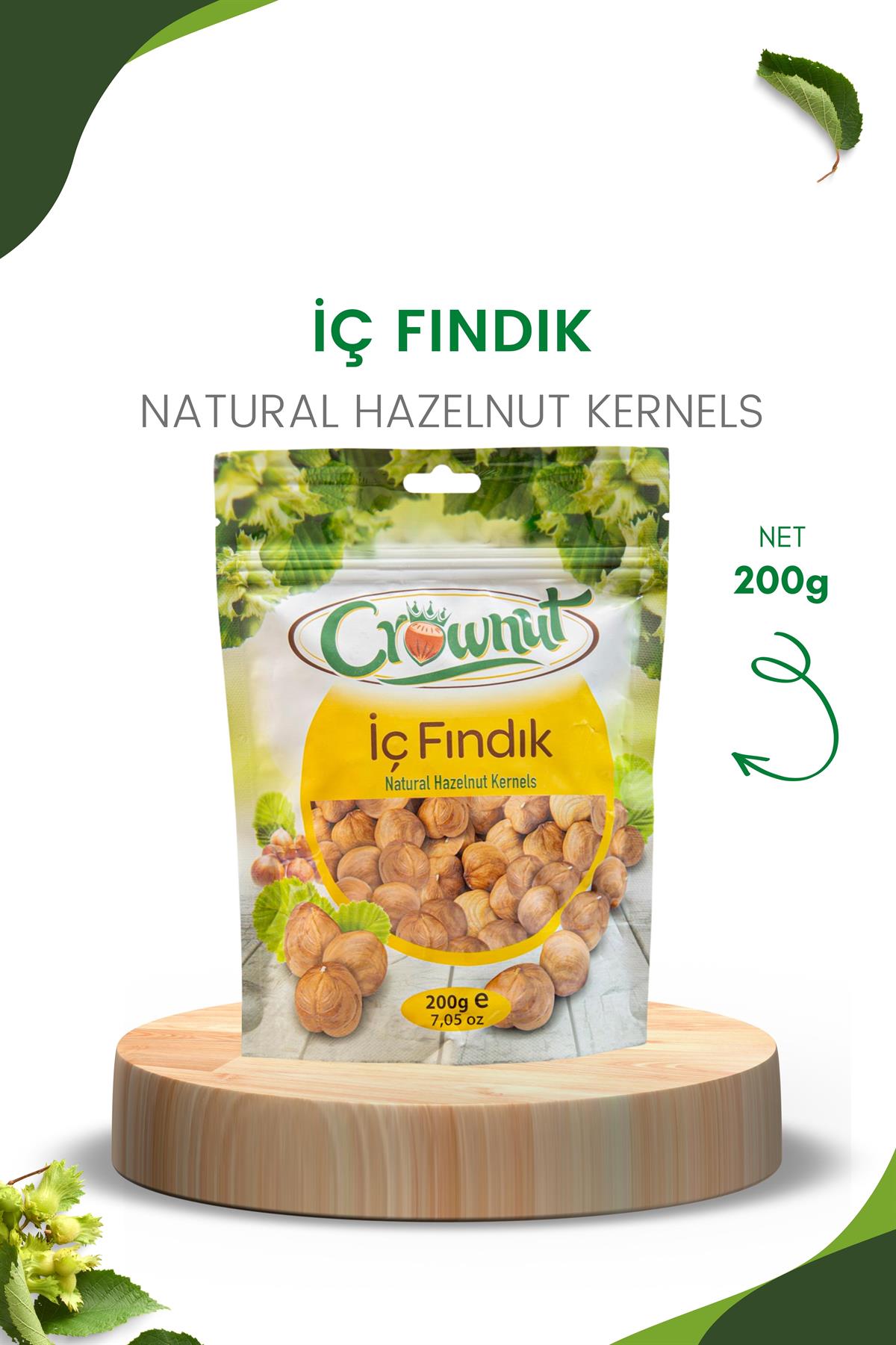 Crownut Natural İç Fındık 200 Gram 