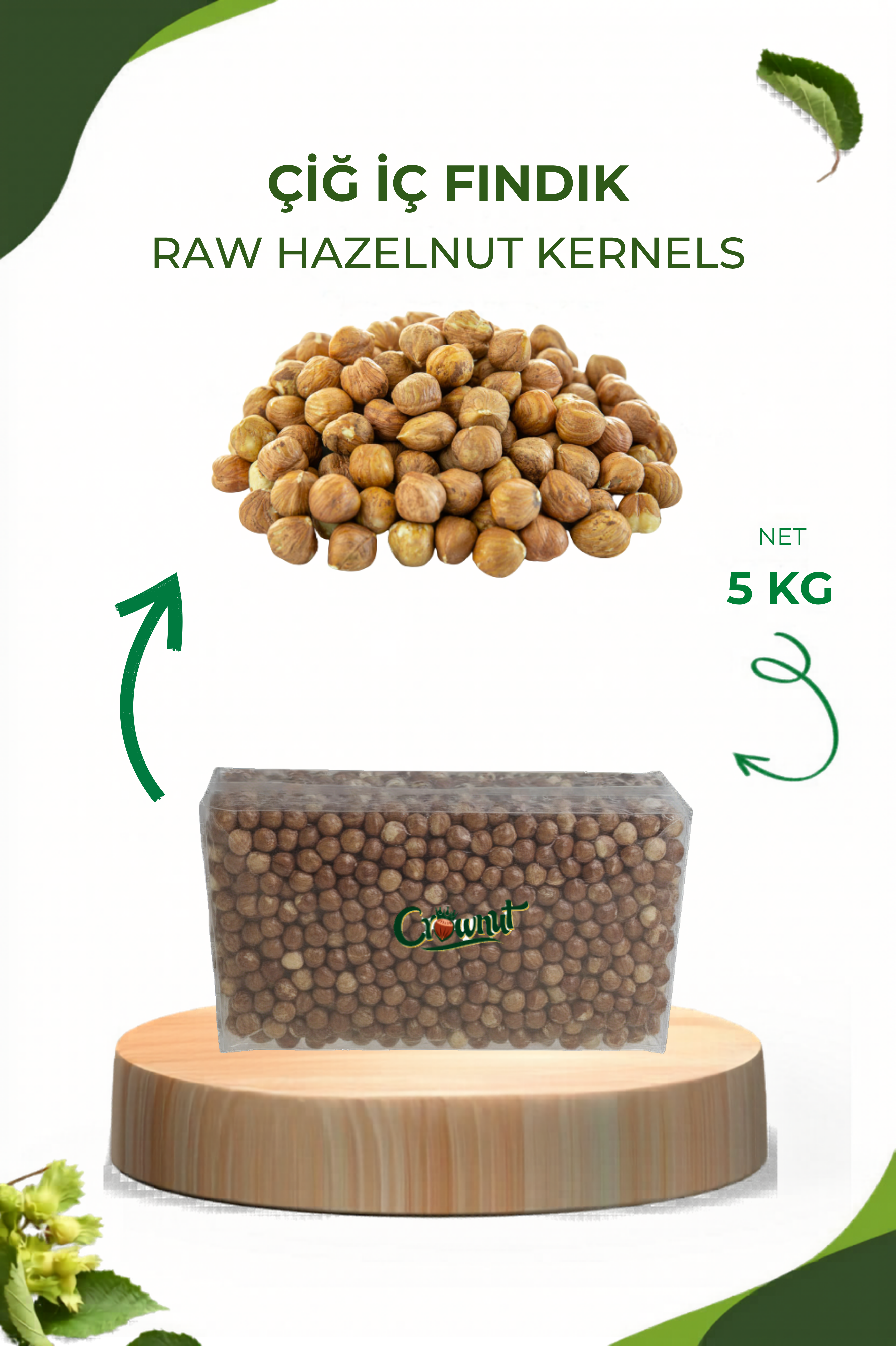 Crownut Natural İç Fındık 5 Kg
