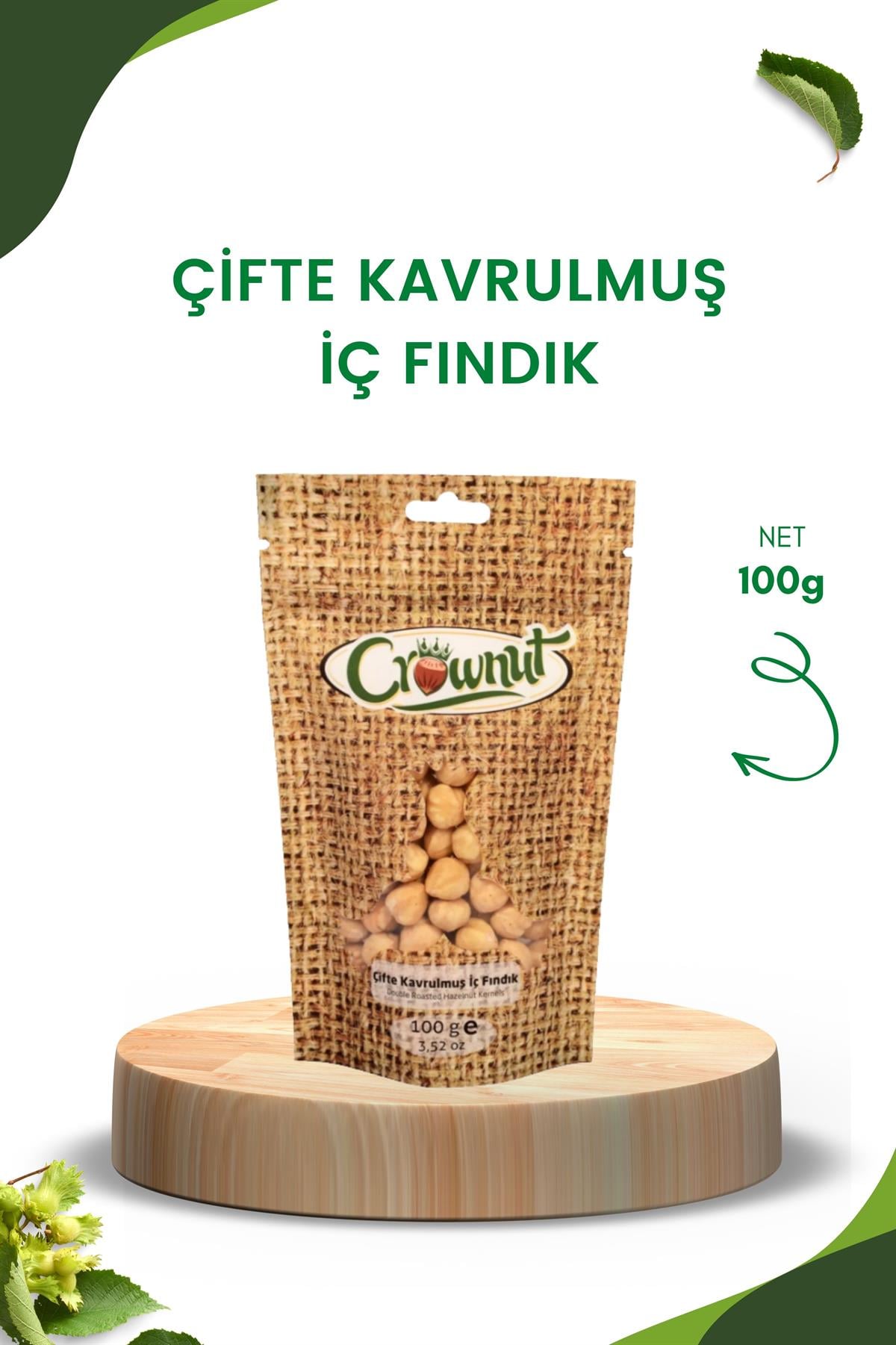 Crownut Çifte Kavrulmuş İç Fındık 100 Gram