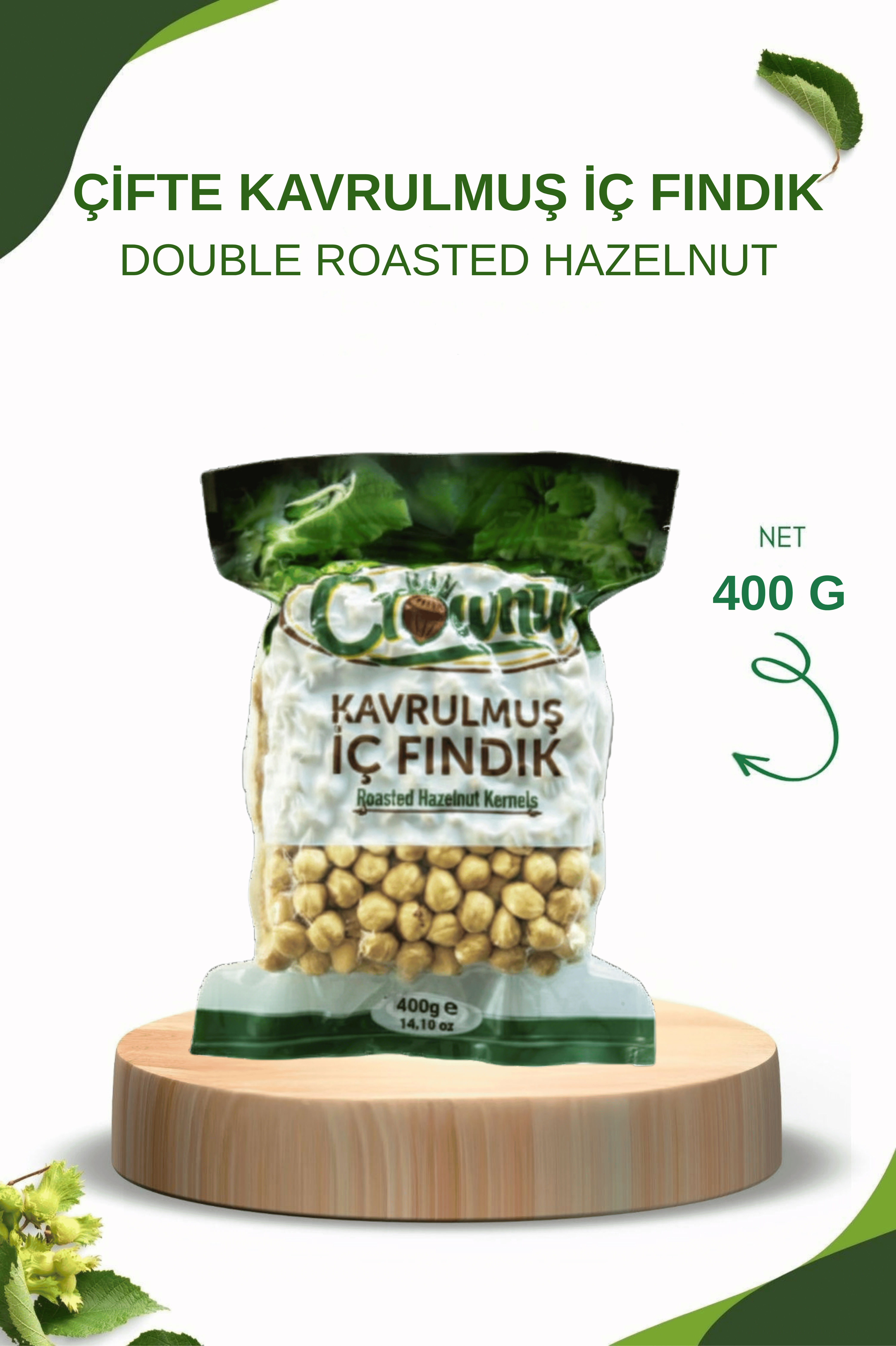 Crownut Çifte Kavrulmuş İç Fındık 400 gram