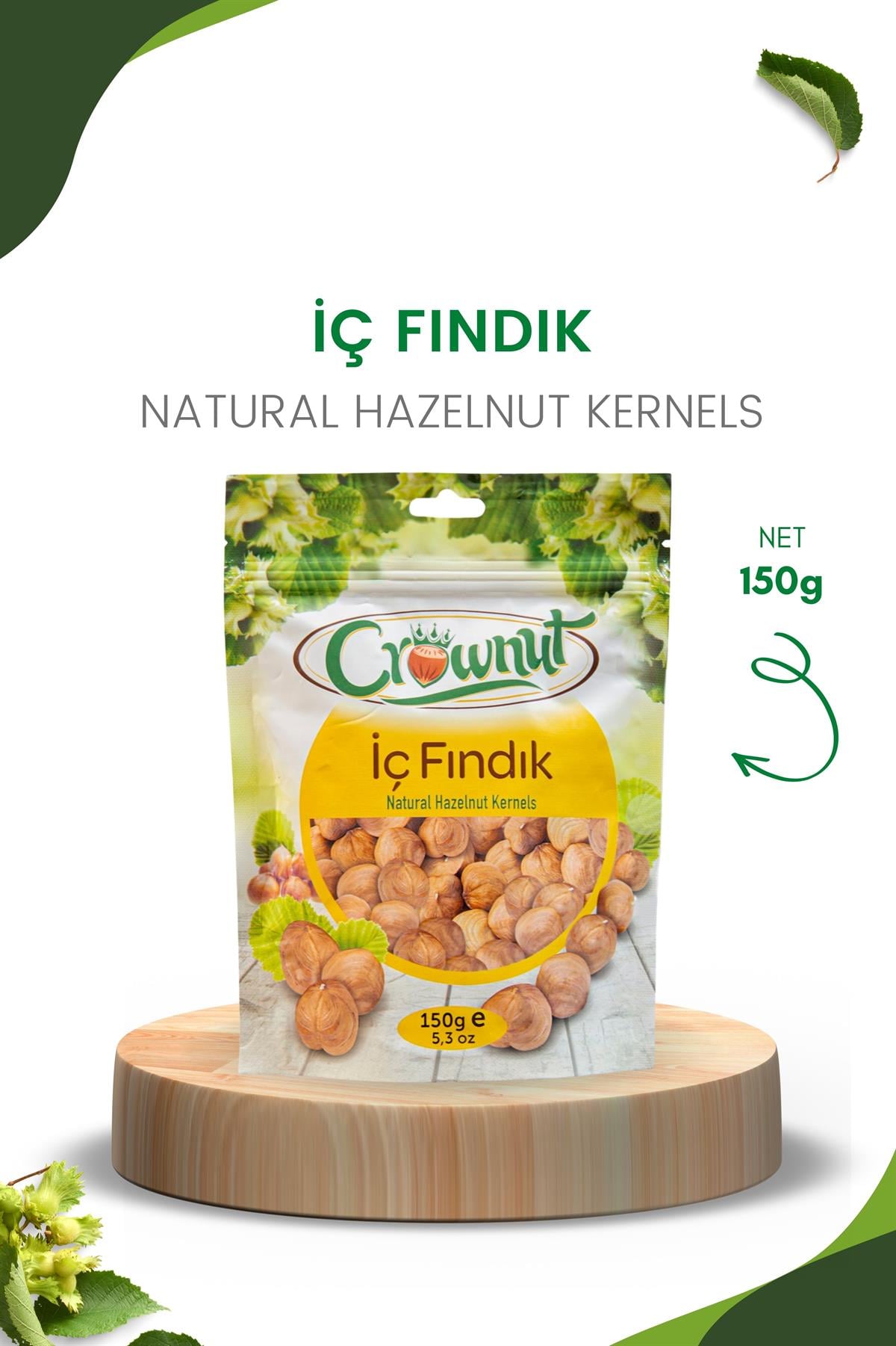 Crownut Natural İç Fındık 150 Gram Doypack