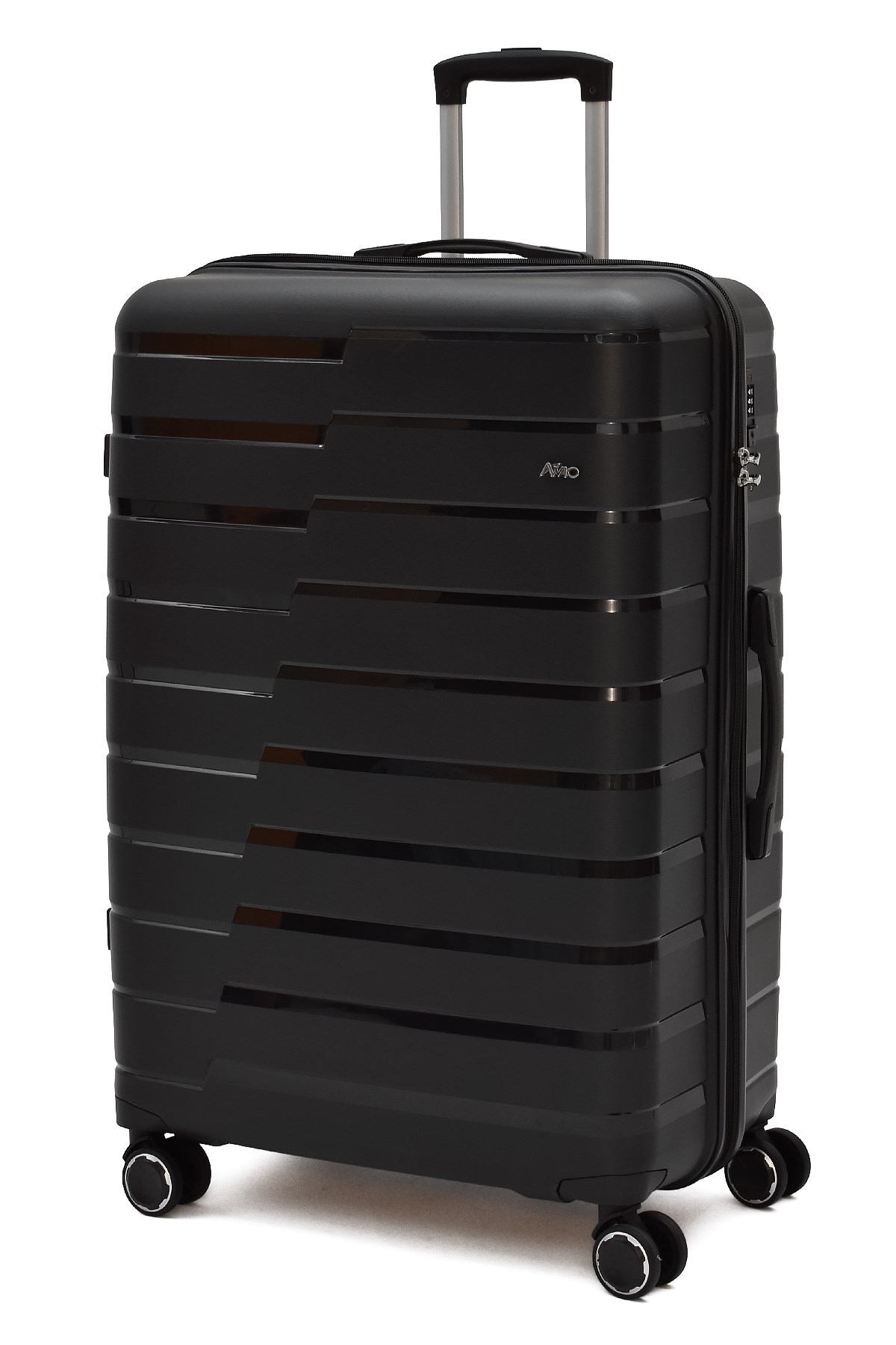 Elatae Awio Büyük Boy Valiz Siyah Kırılmaz Polipropilen 4 Tekerlekli TSA Kilitli Dayanıklı Seyahat Valizi