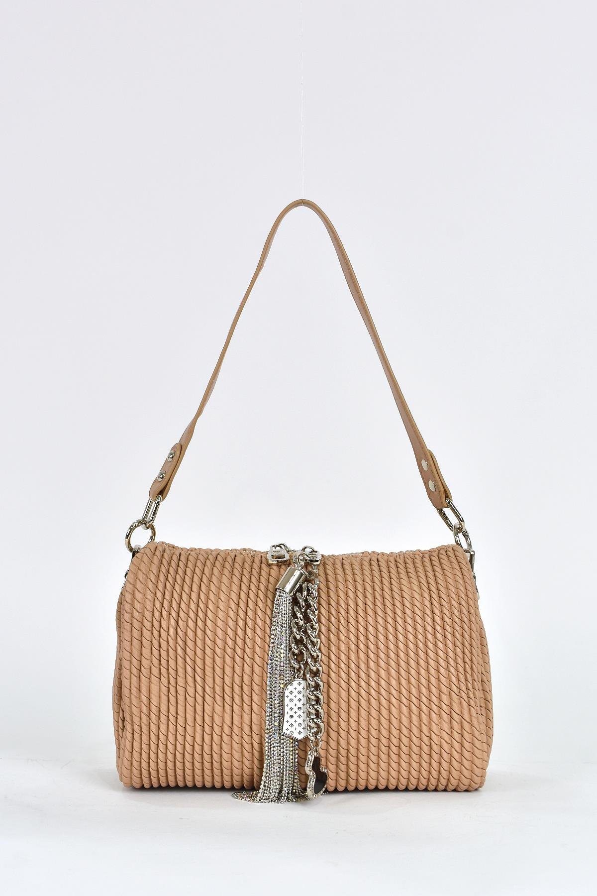 Elatae Kadın Omuz Askılı Günlük Çapraz El Çantası Vizon 26671