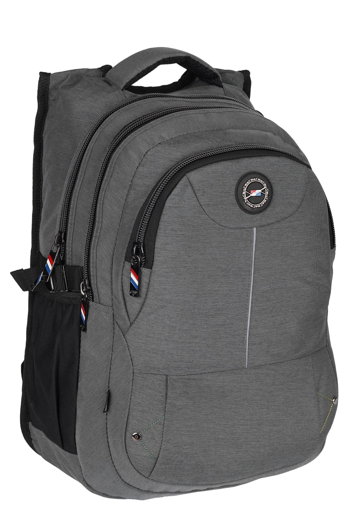 Elatae Lüks Kumaş Ortopedik Çok Gözlü Okul Sırt Çantası Gri