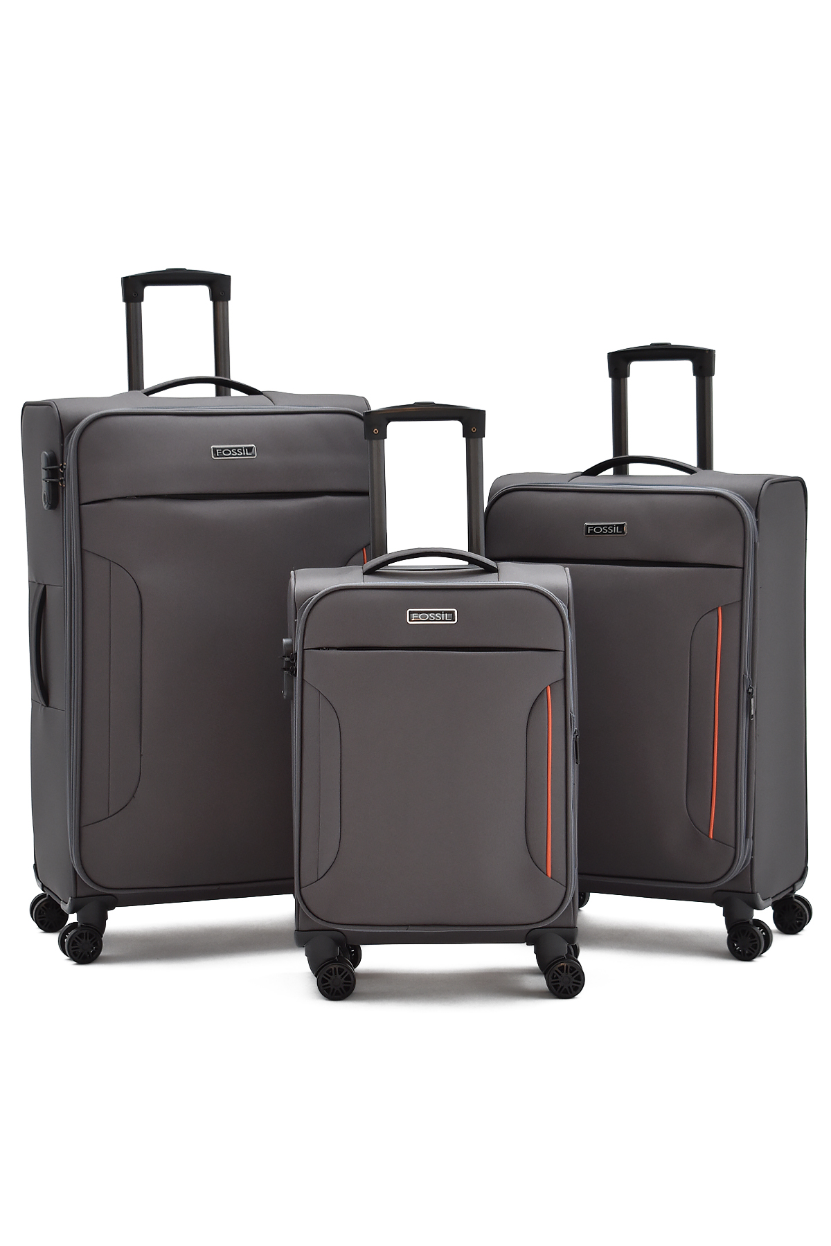 Fossil Ultra Light Gri 3lü Valiz Seti – 360° 8 Tekerlekli, Hafif & Geniş İç Hacim