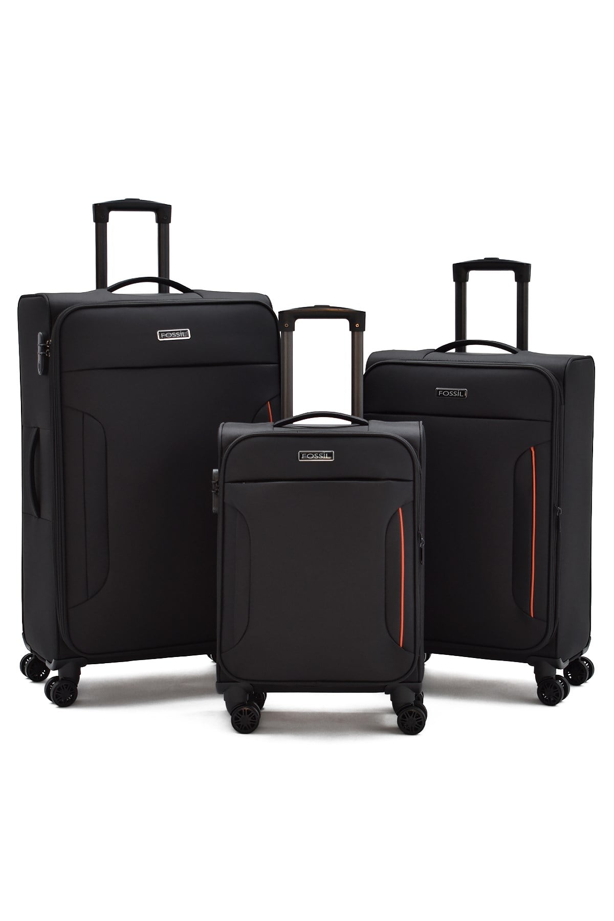 Fossil Ultra Light Siyah 3lü Valiz Seti – 360° 8 Tekerlekli, Hafif & Geniş İç Hacim