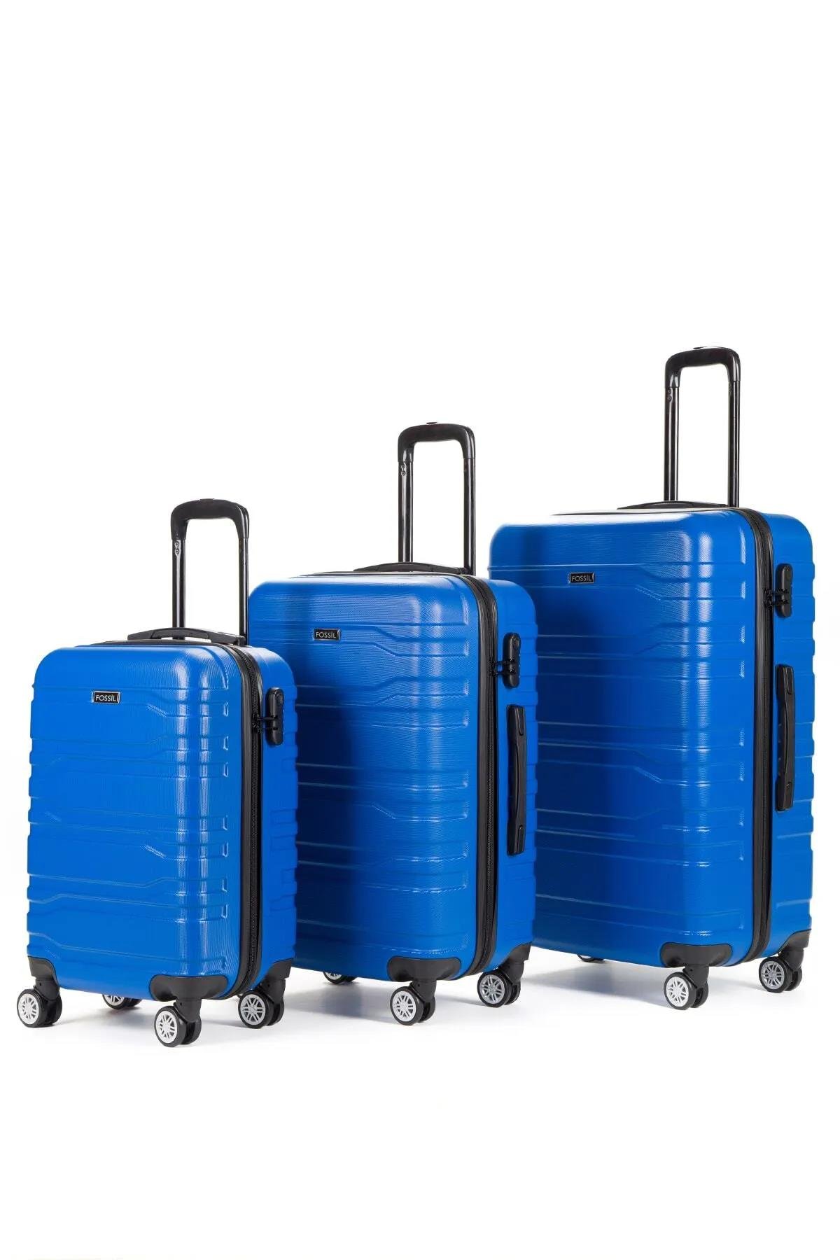 Fossil Unisex Büyük - Orta - Kabin Boy 3lü Valiz Seti Sax 123X