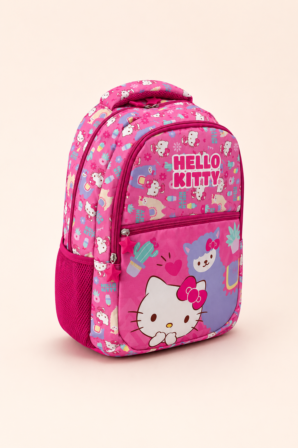 Hello Kitty Lisanslı Kız Çocuk İlkokul Okul Sırt Çantası Çok Bölmeli Dayanıklı Günlük Kullanım Pembe