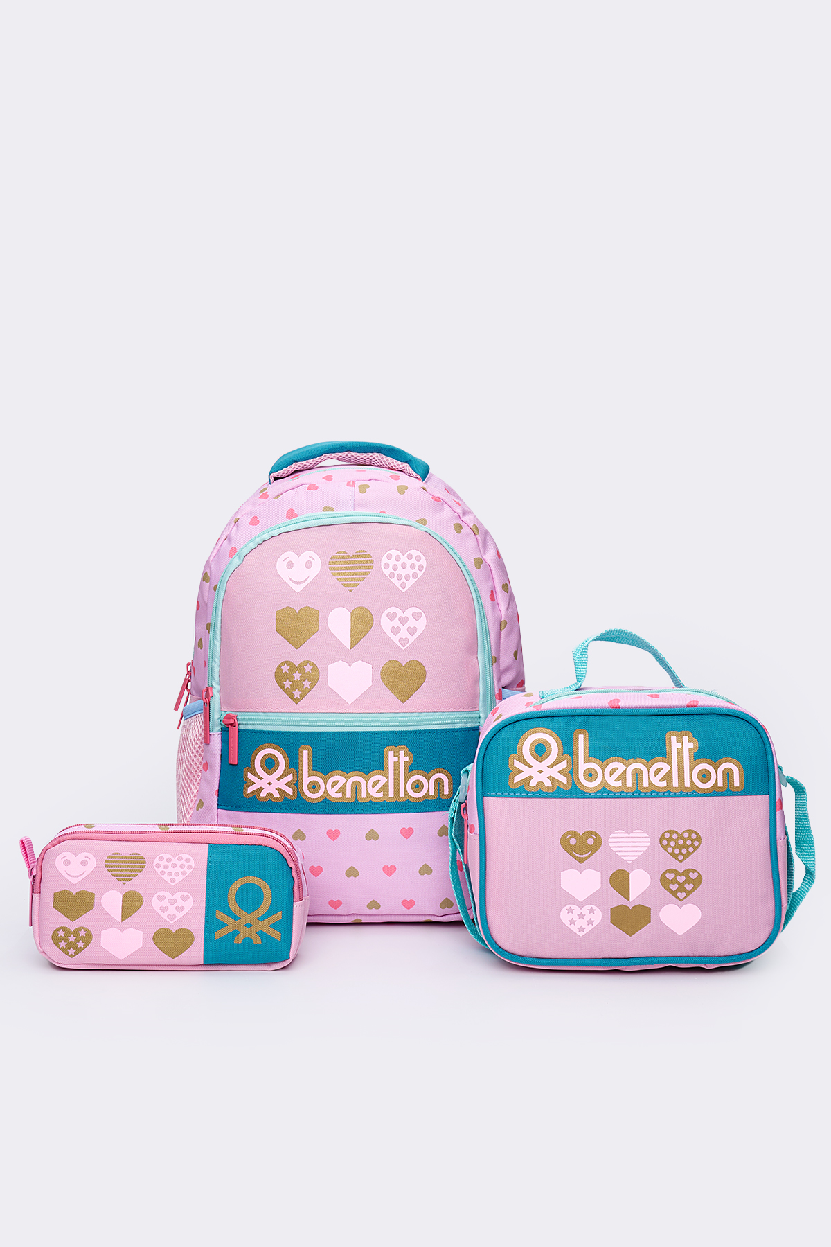 United Colors Of Benetton Kız Çocuk 3lü Okul Seti İlkokul Çantası & Beslenme & Kalemlik 13066