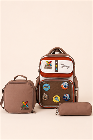 CCS Kids İlkokul Okul Çantası 3lü Set Ortopedik Sırt Çantası Beslenme Çantası Kalemlik Erkek Çocuk