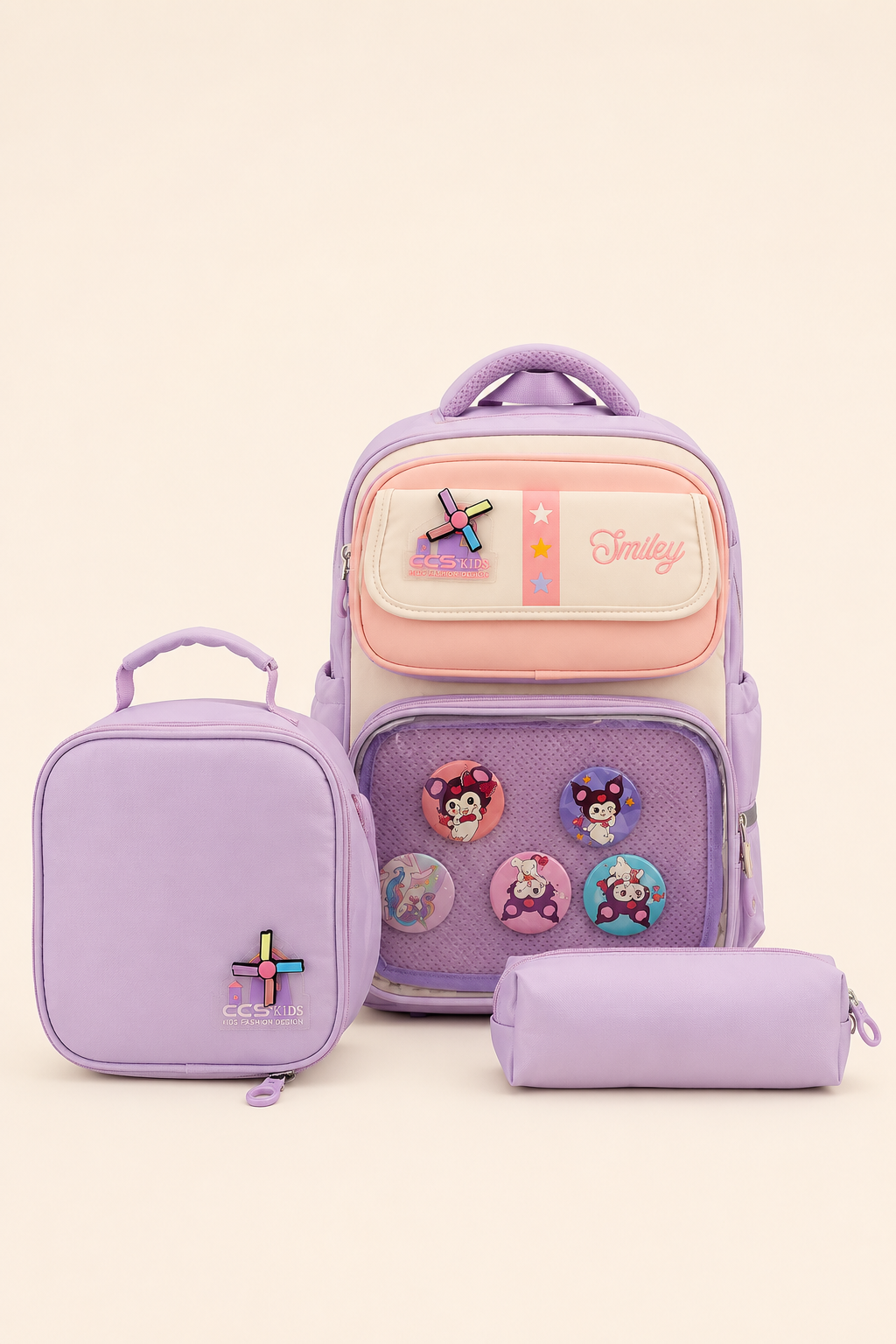 CCS Kids Kız Çocuk İlkokul 3'lü Okul Çantası Seti - Okul Çantası, Beslenme Çantası ve Kalemlik 51974