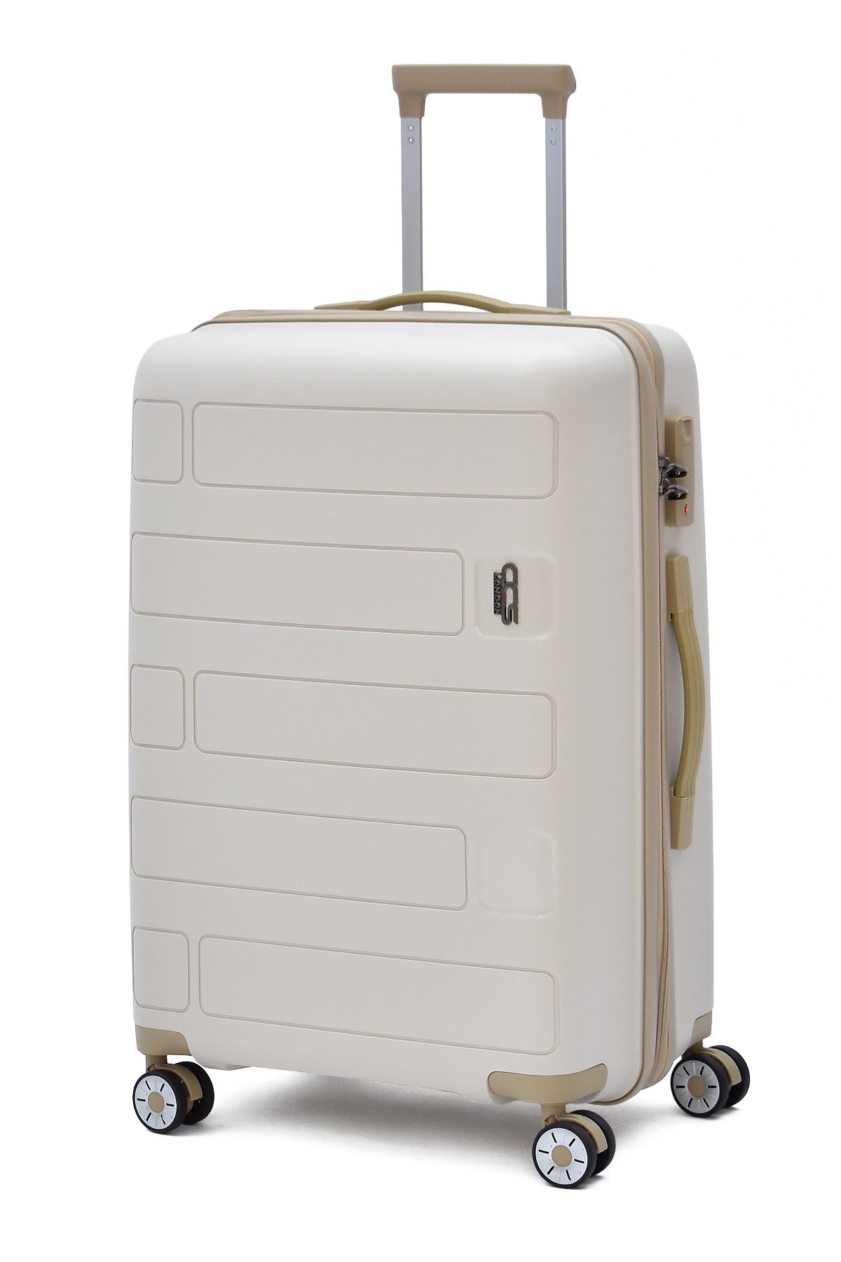 ÇÇS Polipropilen Kırılmaz Orta Boy Valiz Bej-Vizon – Sessiz Tekerlekli, Darbe Dayanıklı Seyahat Bavulu 5236