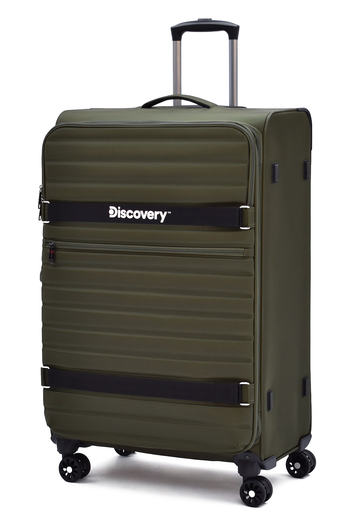Discovery Büyük Boy Kumaş Valiz Körüklü Ultra Hafif Sessiz 8 Tekerlek Geniş Hacim Haki DSC-720
