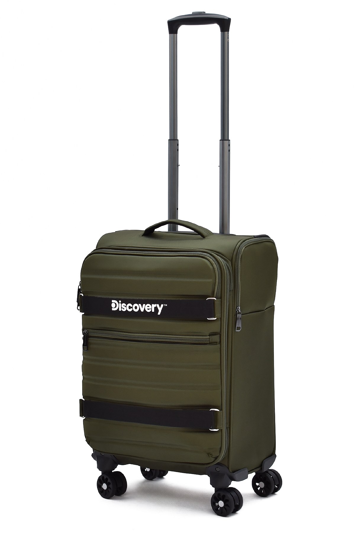 Discovery Kabin Boy Kumaş Valiz Körüklü Ultra Hafif Sessiz 8 Tekerlek Geniş Hacim Çok Gözlü Haki DSC-720