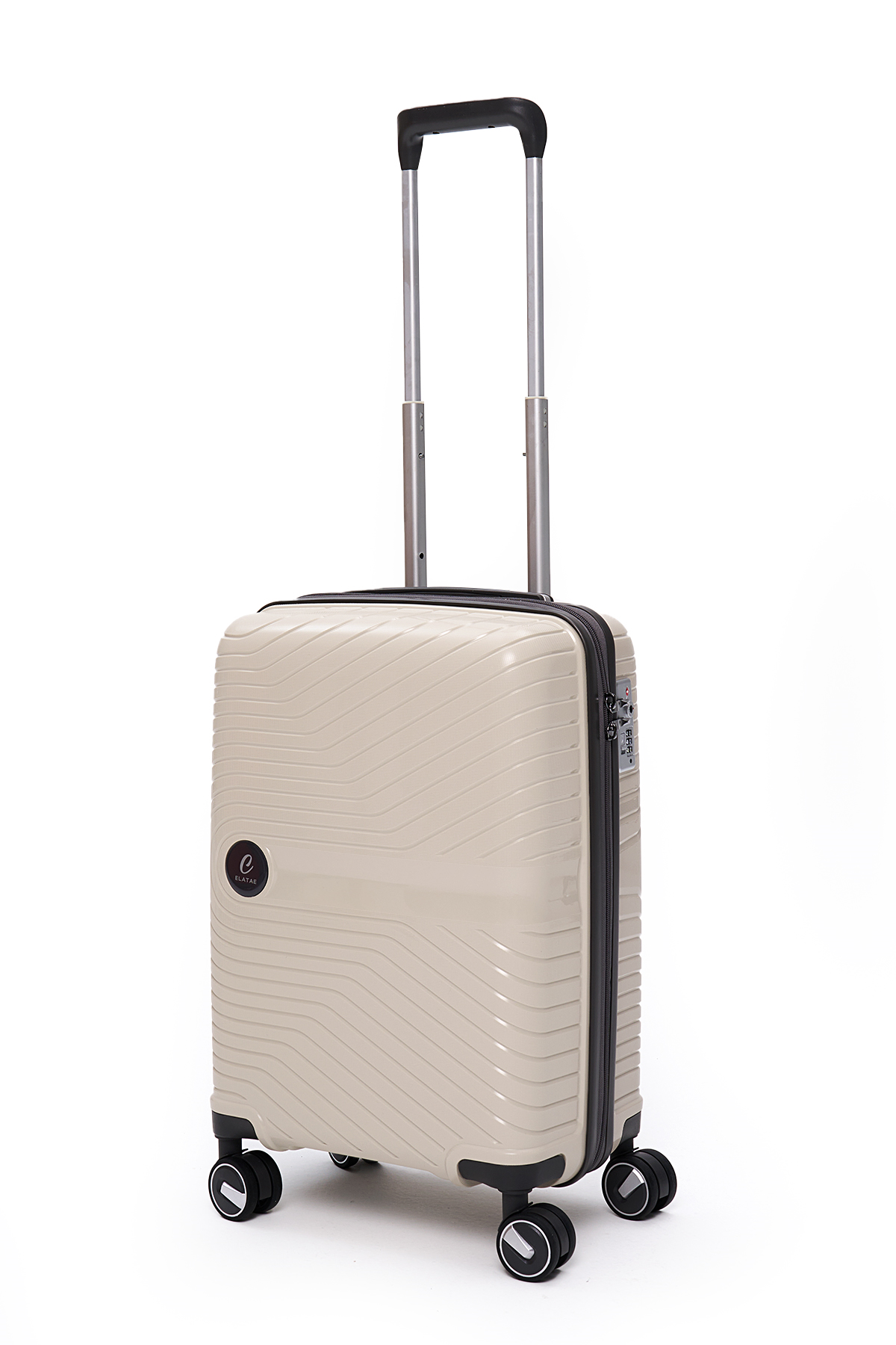 Elatae Exclusive Pro Polipropilen Kabin Boy Kırılmaz Valiz Bej - Antrasit 5239