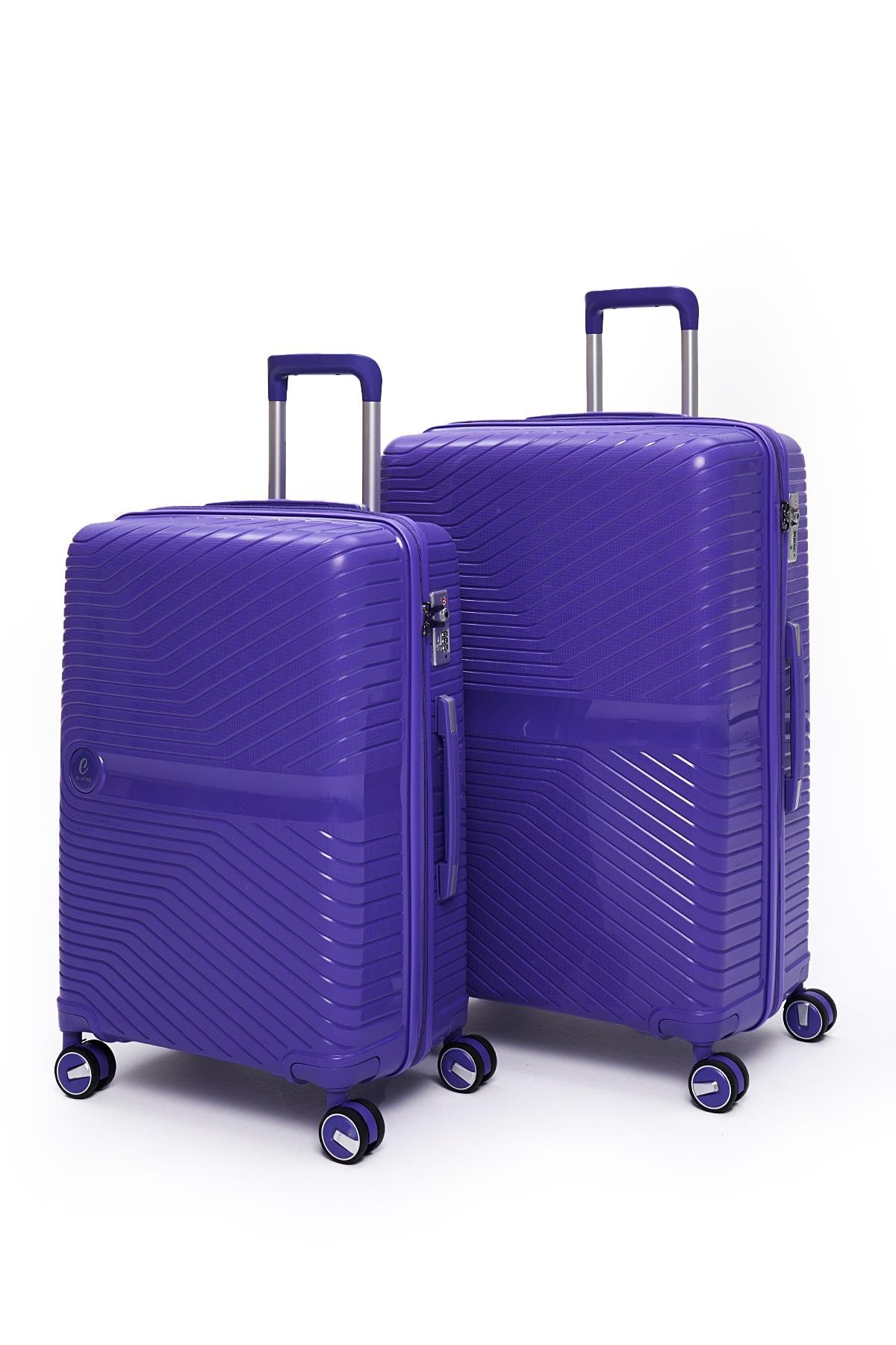 Elatae Exclusive Pro Polipropilen Kırılmaz 2'li Valiz Seti Büyük Boy - Orta Boy Mor 5239