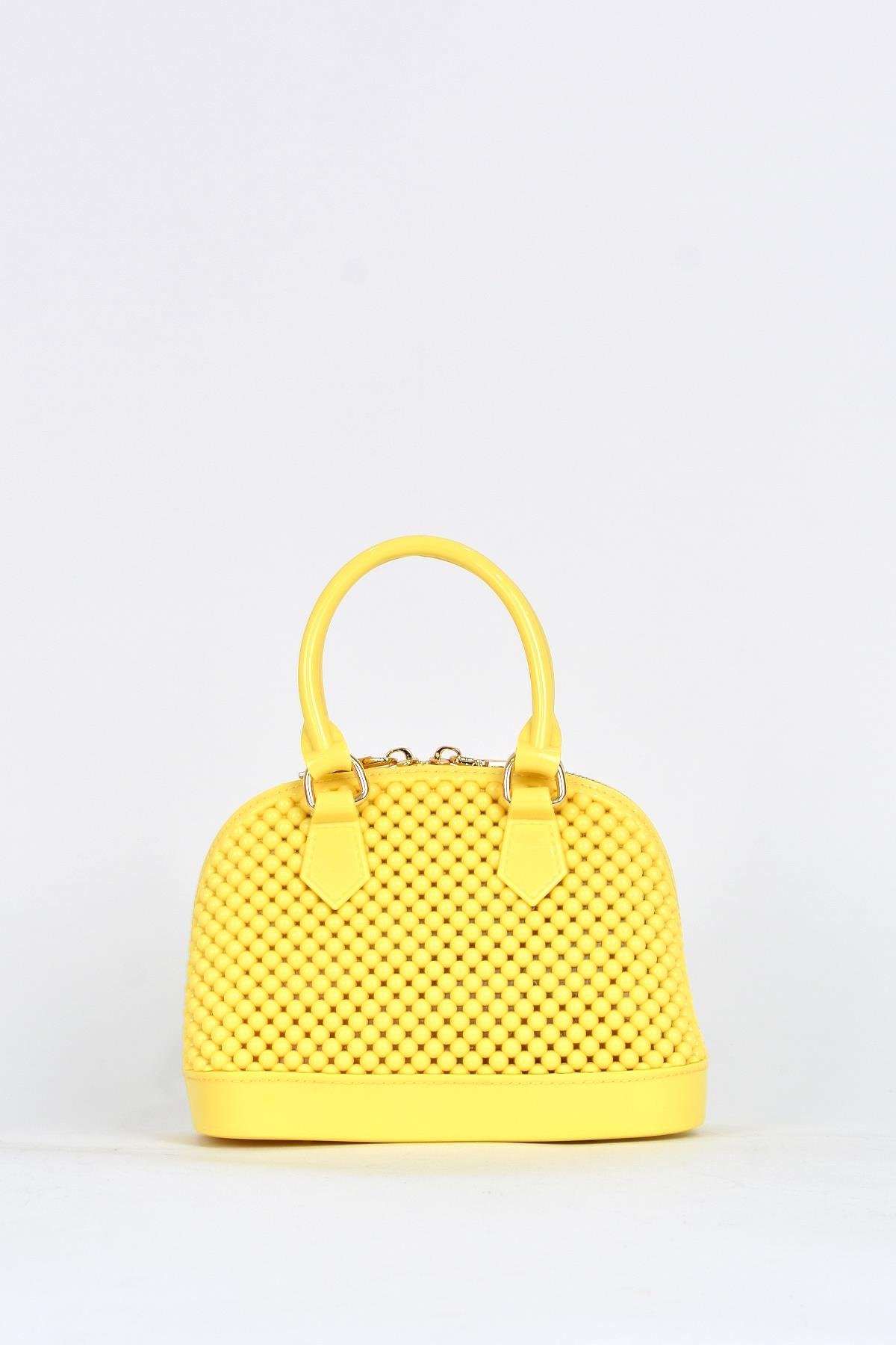 Elatae Kadın Omuz Askılı Silikon Çapraz Çanta Sarı 26565