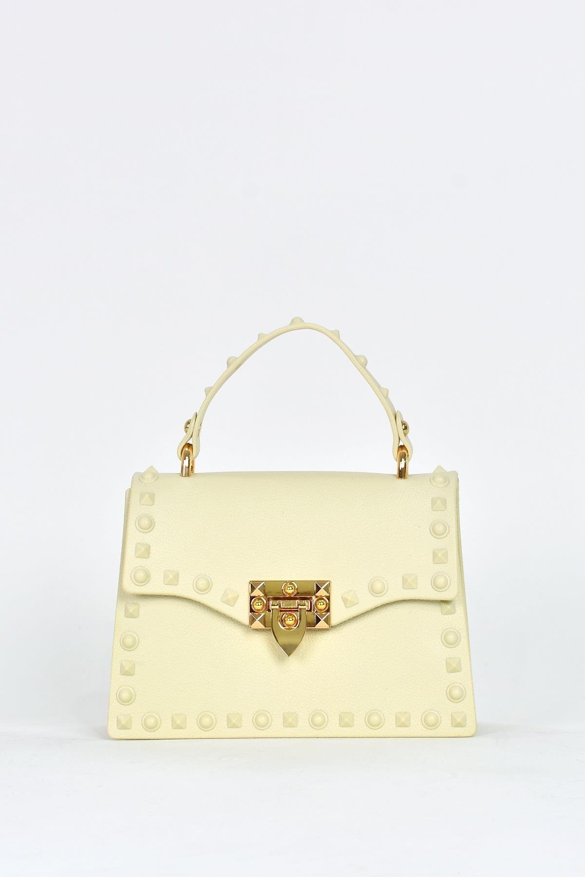 Elatae Kadın Omuz Askılı Silikon Çapraz Çanta Bej 26659