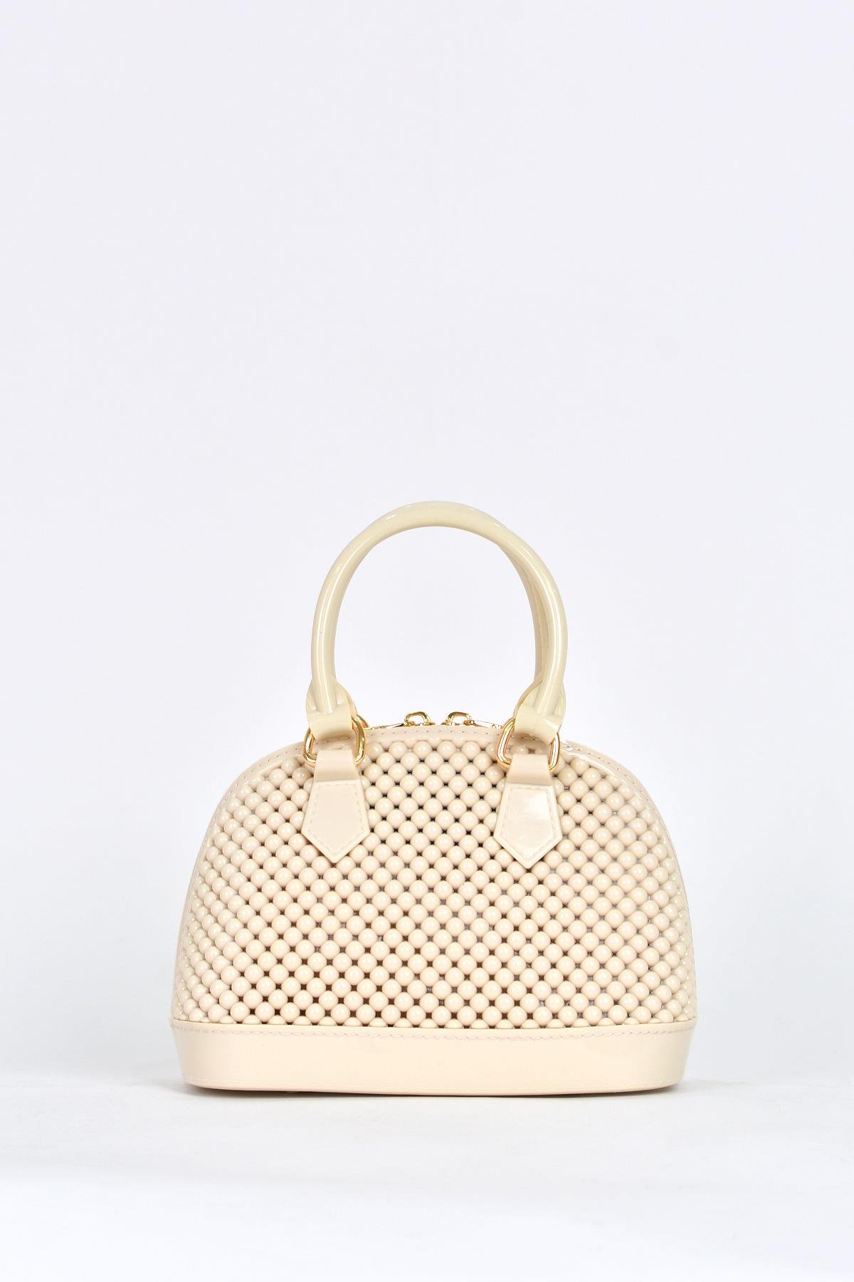 Elatae Kadın Omuz Askılı Silikon Çapraz Çanta Bej 26565