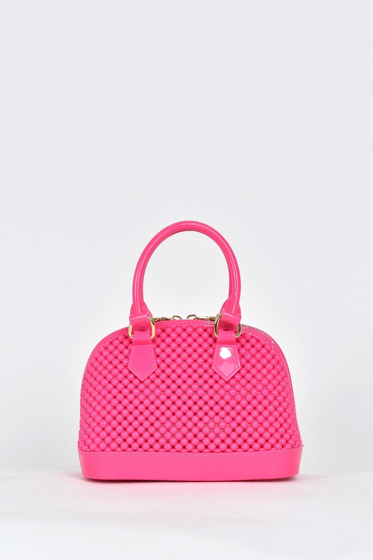 Elatae Kadın Omuz Askılı Silikon Çapraz Çanta Pembe 26565