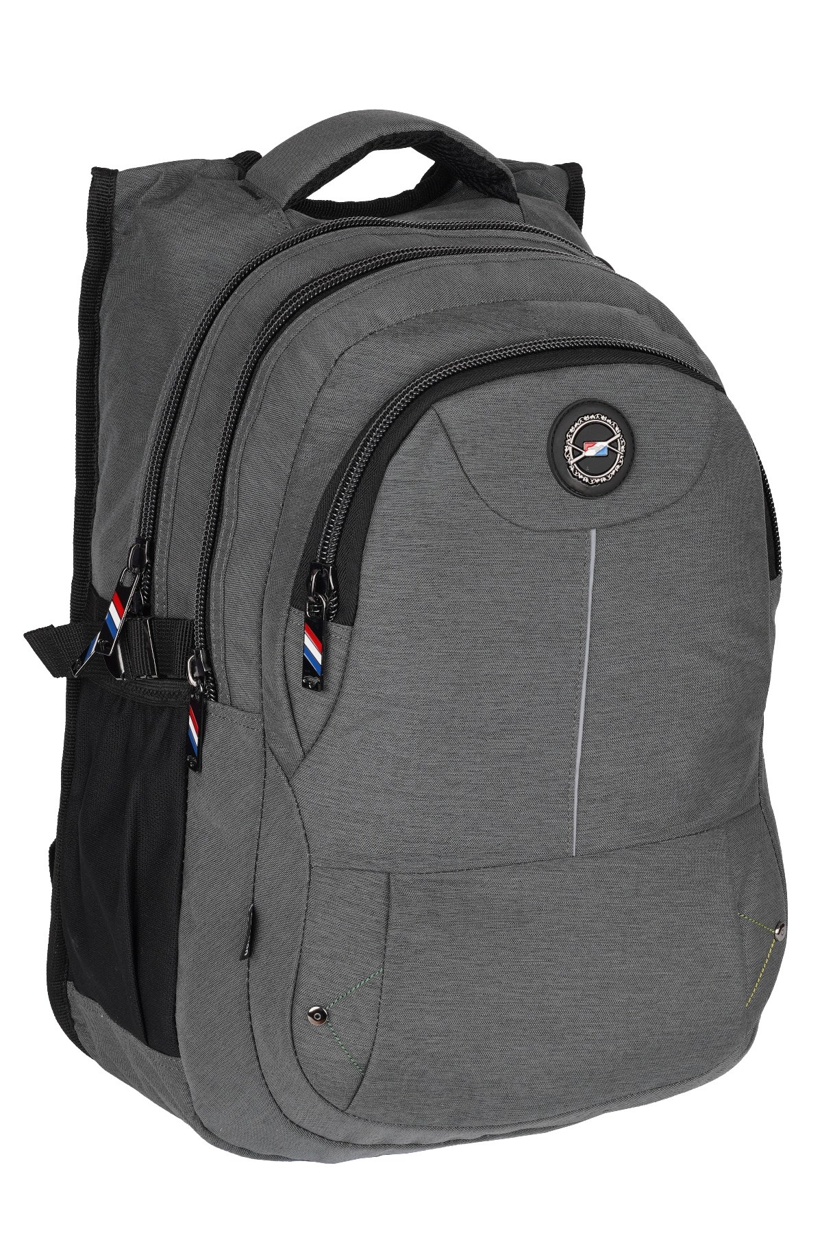 Elatae Lüks Kumaş Ortopedik Çok Gözlü Okul Sırt Çantası Gri