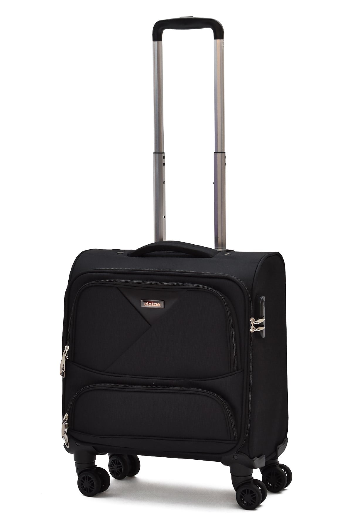 Elatae Macbook Air - Macbook Pro 15.6&16 İnç Uyumlu Laptop Bölmeli Kabin Boy Pilot Valiz Siyah-Siyah PLTVLZ910