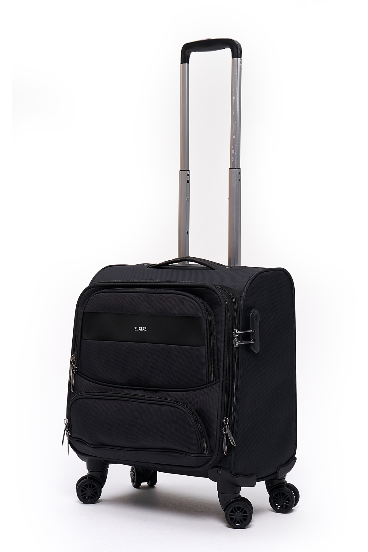 Elatae Macbook Air - Macbook Pro 15.6&16 İnç Uyumlu Laptop Bölmeli Kabin Boy Pilot Valiz Siyah PLTVLZ910