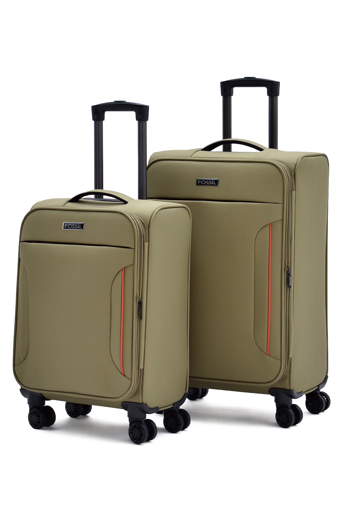 Fossil Ultra Light Haki 2'li Valiz Seti Orta ve Kabin Boy  – 360° 8 Tekerlekli, Hafif & Geniş İç Hacim 