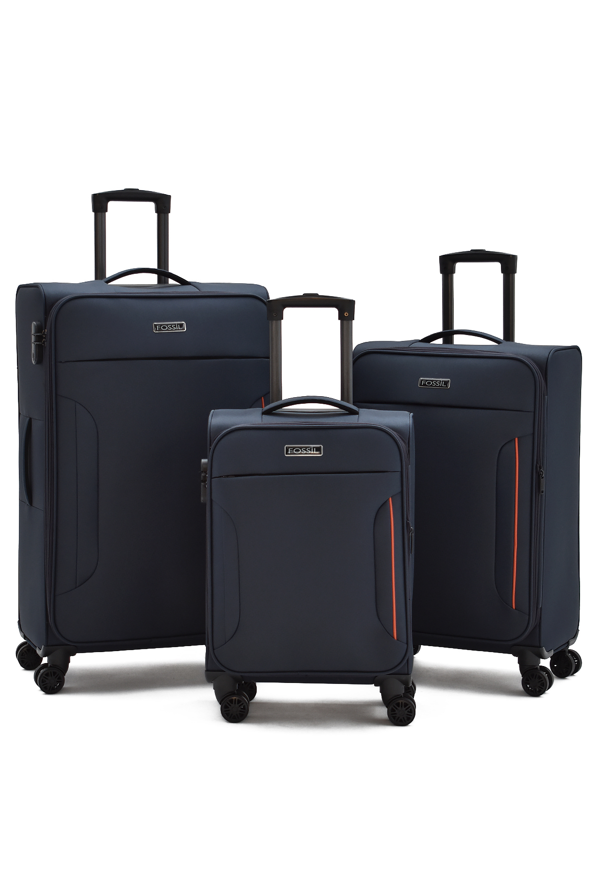 Fossil Ultra Light Lacivert 3'lü Valiz Seti – 360° 8 Tekerlekli, Hafif & Geniş İç Hacim