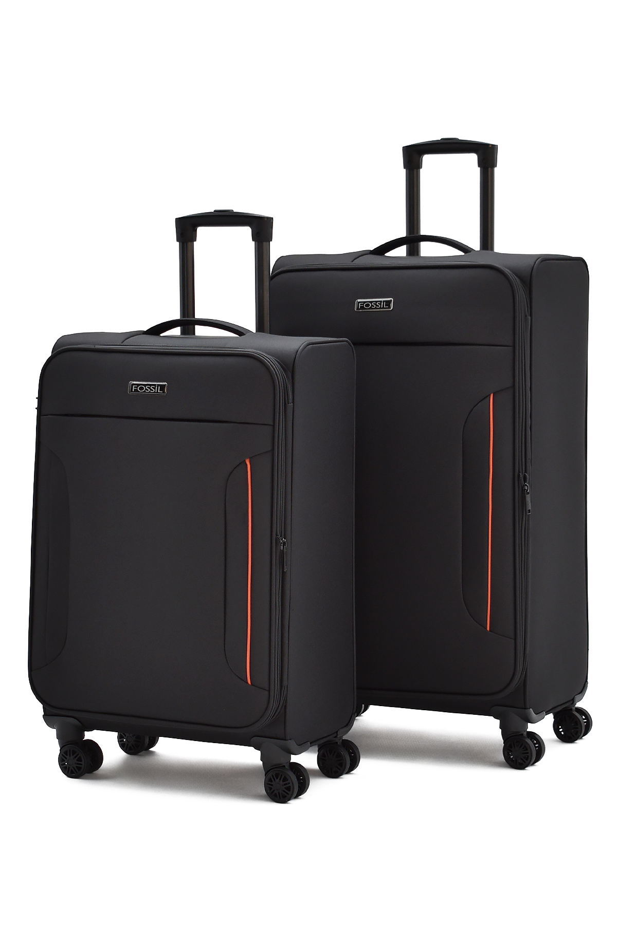 Fossil Ultra Light Siyah 2'li Valiz Seti Büyük ve Orta Boy  – 360° 8 Tekerlekli, Hafif & Geniş İç Hacim