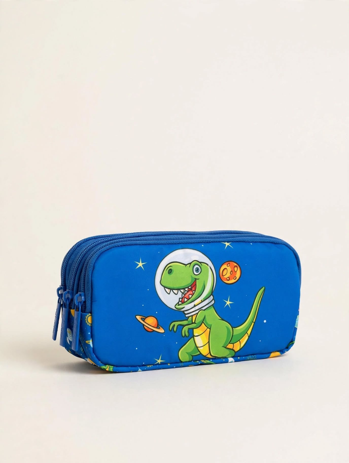 Kaukko 3 Bölmeli Fermuarlı Dinozor Desenli Geniş Kapasiteli Kalem Kutusu Erkek Çocuk Kalemlik L8252