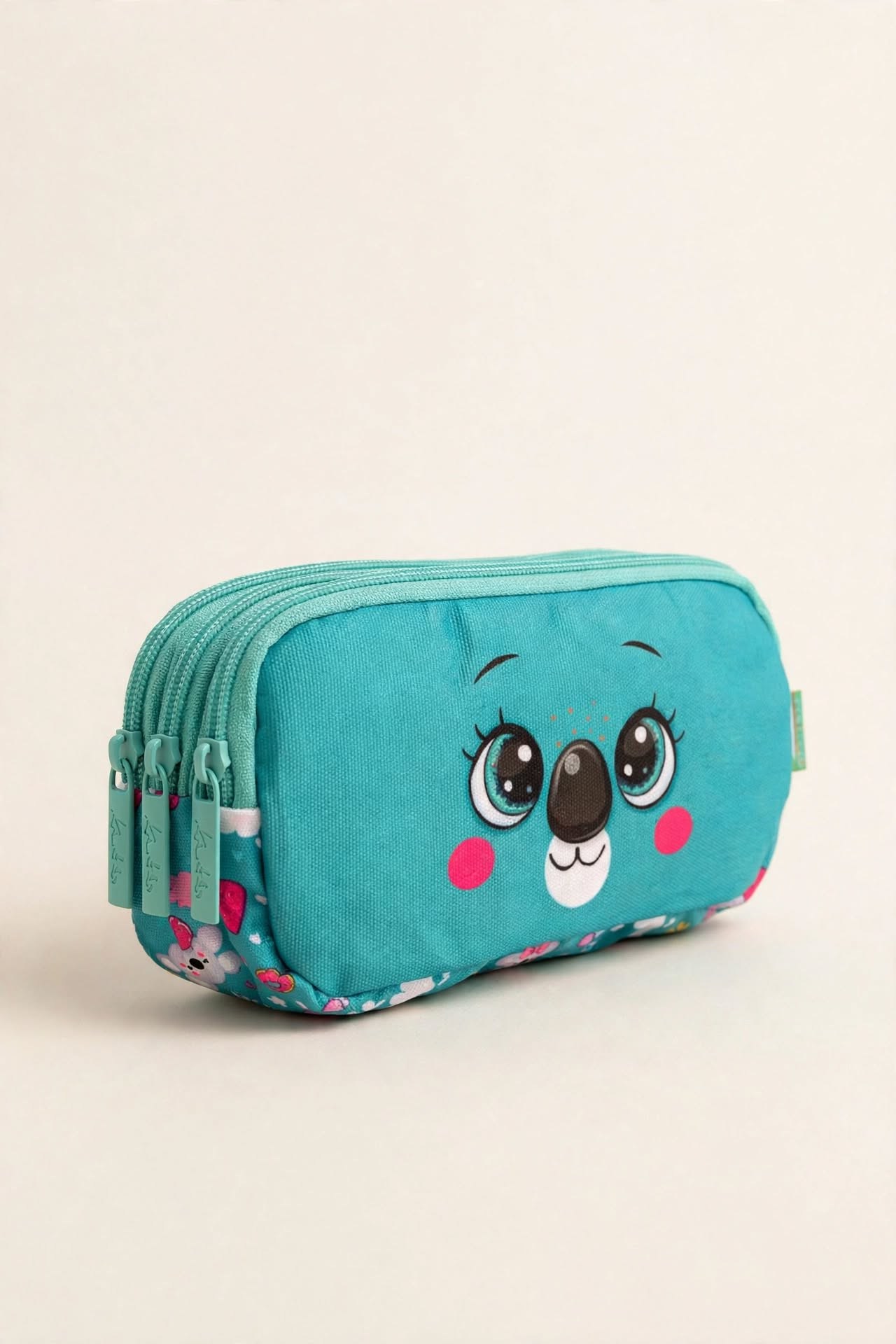 Kaukko Koala Desenli 3 Bölmeli Fermuarlı Geniş Kapasiteli Kız Çocuk Kalem Kutusu Okul Kalemliği L8143