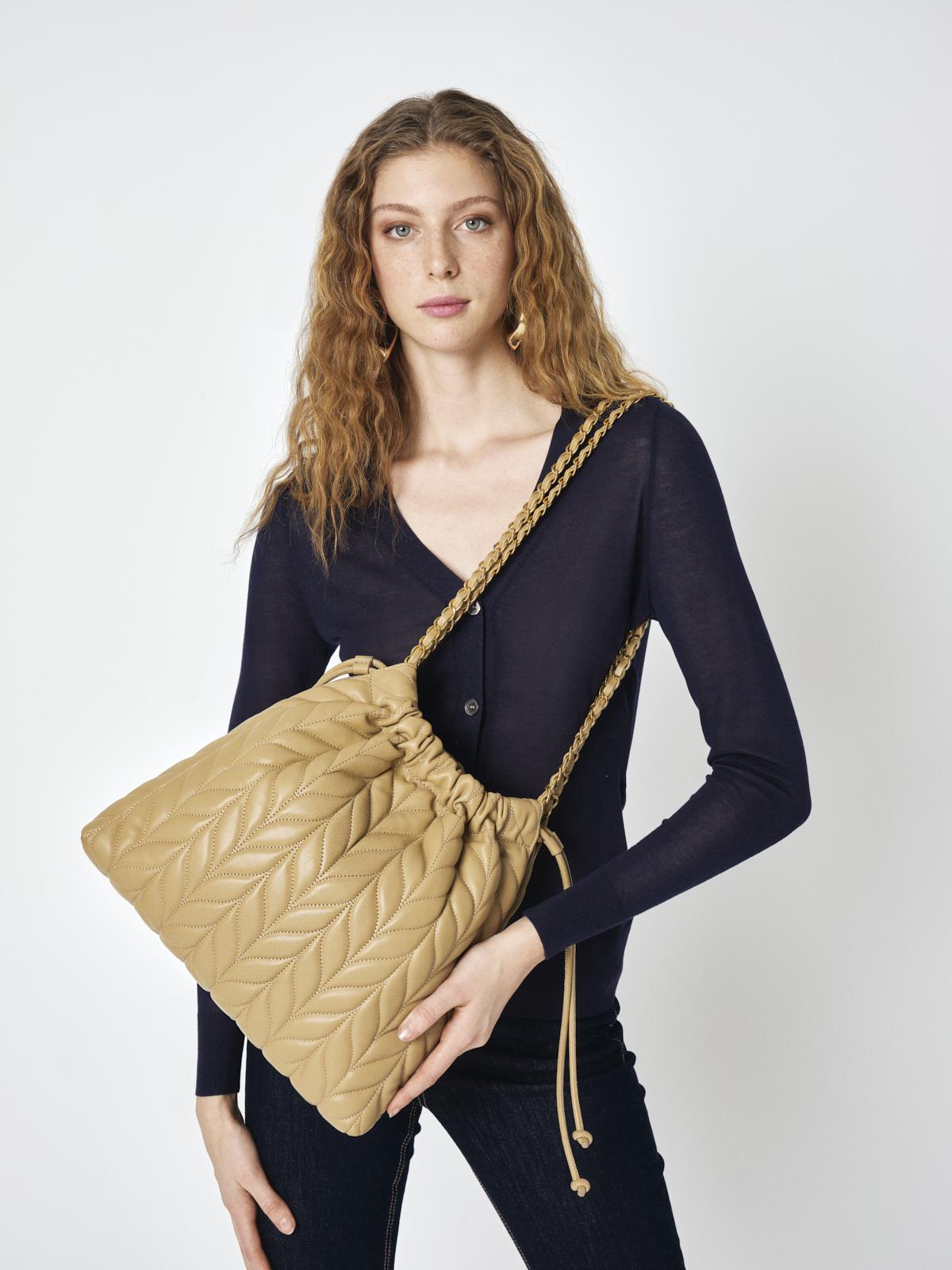 Pierre Cardin Kadın Kapitone Omuz Çantası Bej 05PC25Y10109