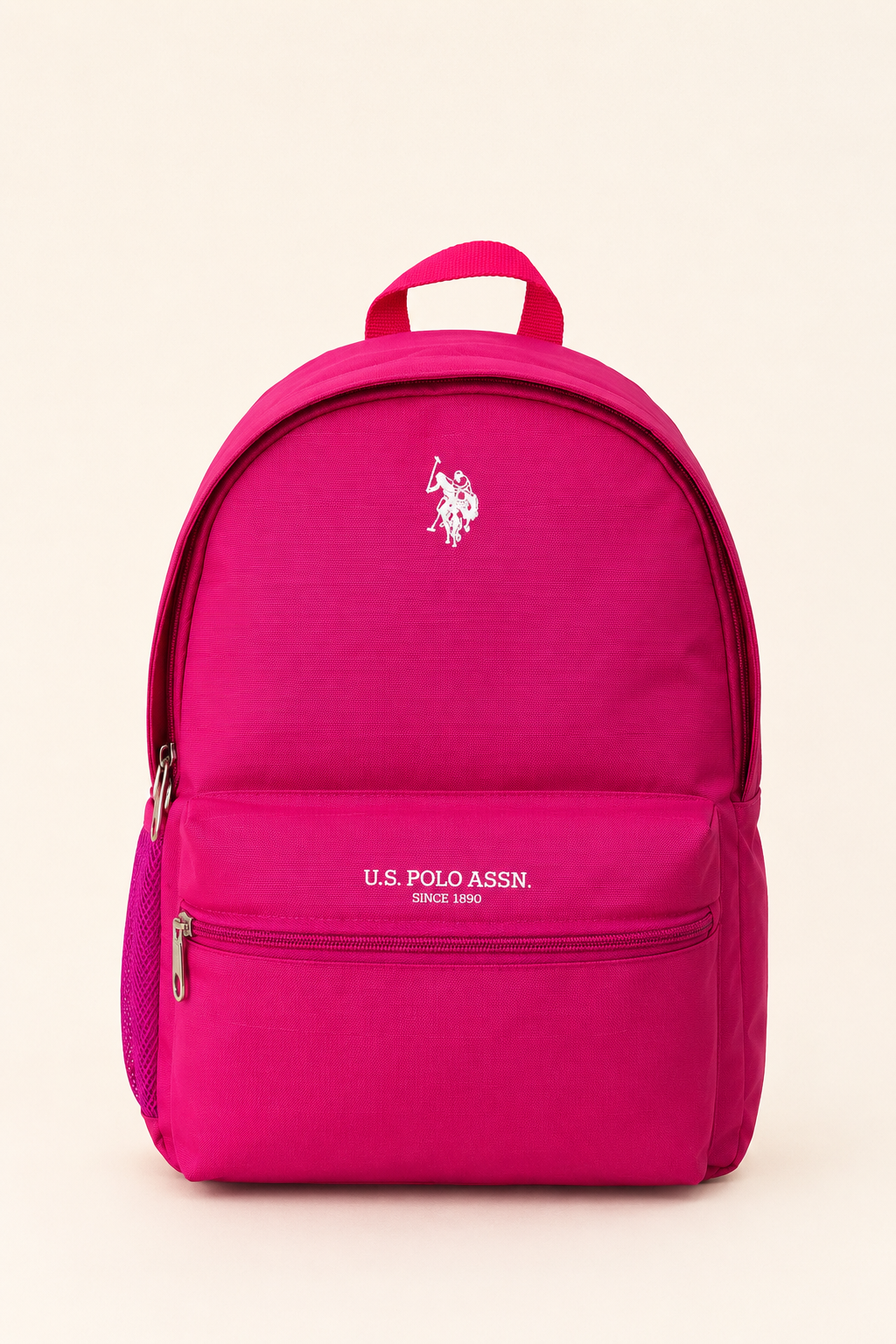 U.S. Polo Assn. Pembe Okul Sırt Çantası Günlük Seyahat Geniş Hacimli Çok Bölmeli Dayanıklı PLCAN26087