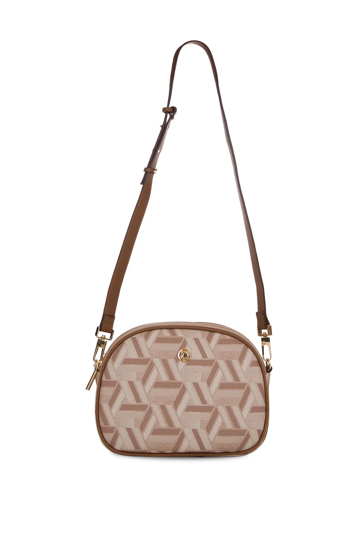 U.S. Polo Assn. Kadın Postacı Çapraz Çanta K.Bej-Taba US26113 – Günlük Şık Tasarım, Hafif ve Kullanışlı