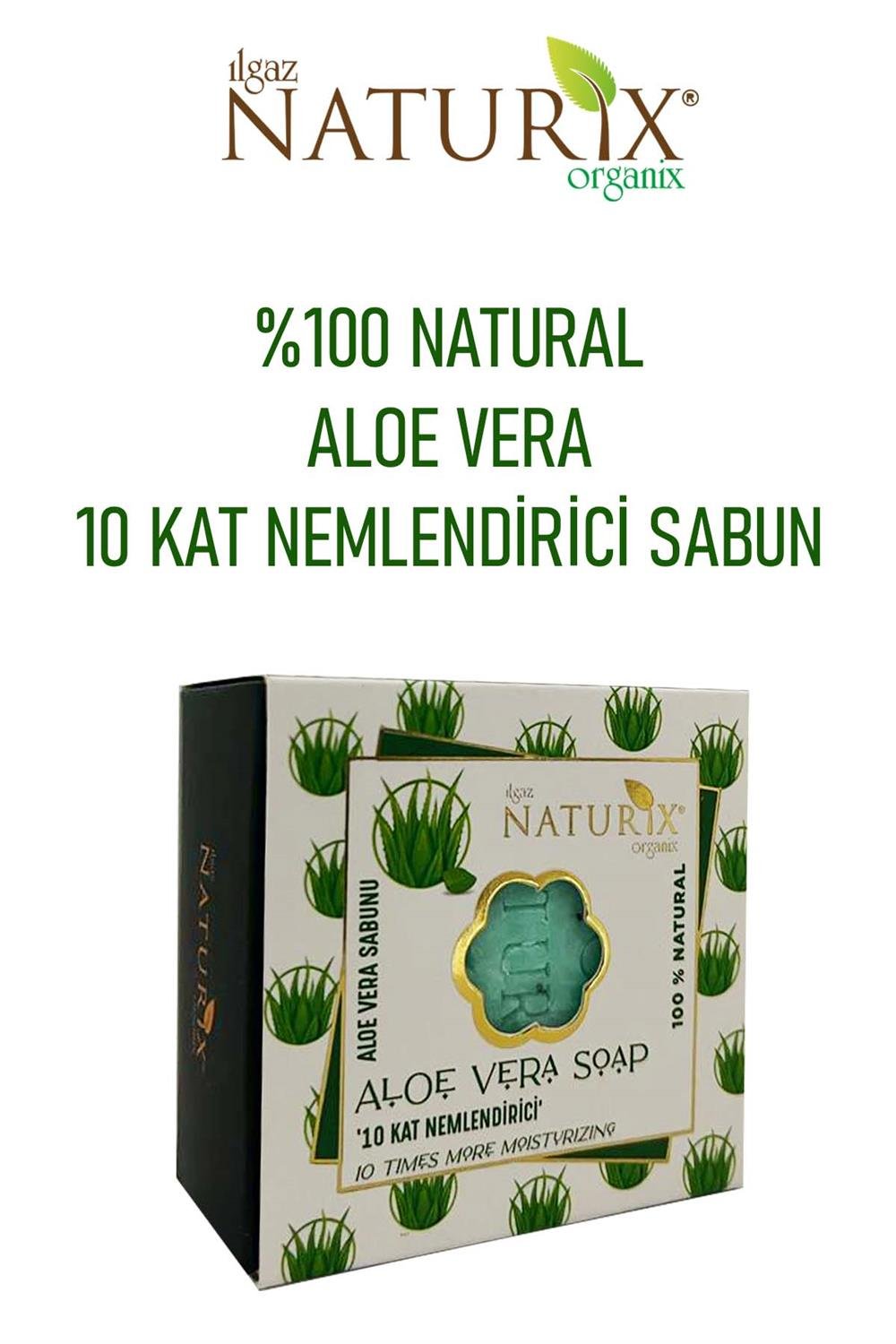 Natural Aloe Vera Sabun Kuru Ciltler İçin Nemlendirici Akne Kurutucu %100  Doğal Aloe Vera Soap 125Gr