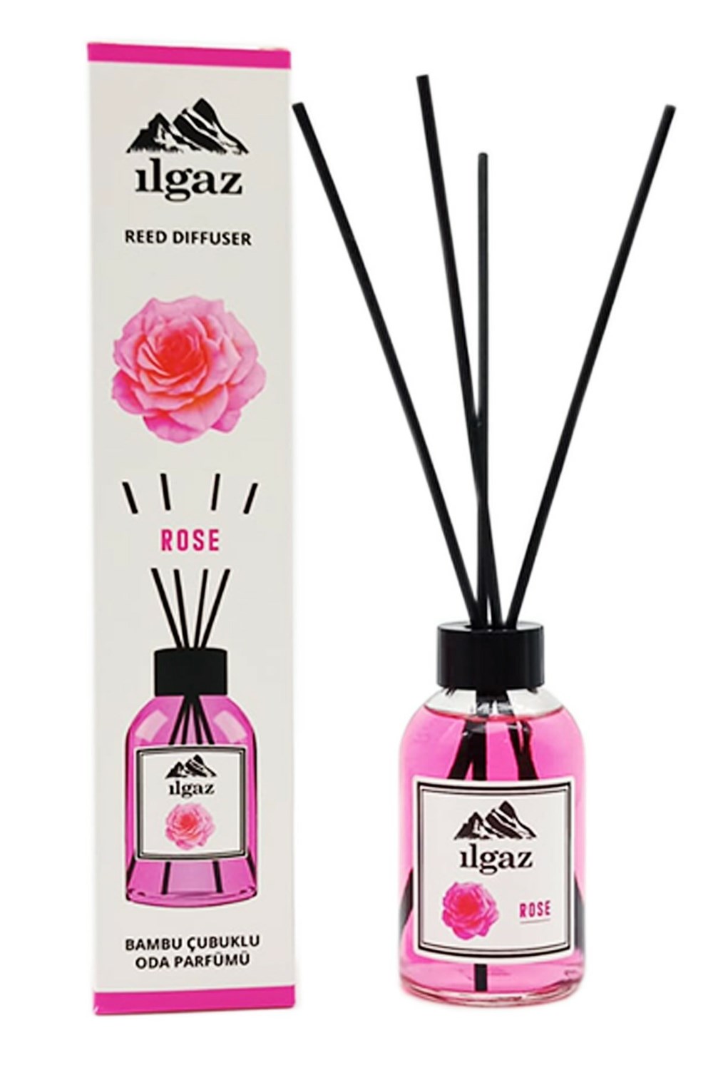 ILGAZ Gül Oda Kokusu Rose Homme Parfum 110 ml Bambu Çubuklu Dinlendirici  Gül Çiçeği Oda Parfümü