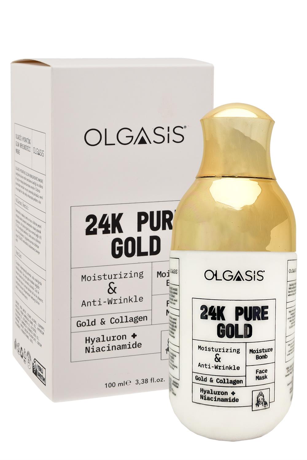 Olgasis 24K Gold Mask Collagen Yoğun Nemlendirici ve Canlandırıcı Maske Nem  Bombası Kuru Hassas Cilt 100