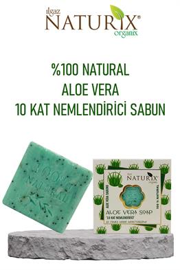 Natural Aloe Vera Sabun Kuru Ciltler İçin Nemlendirici Akne Kurutucu %100  Doğal Aloe Vera Soap 125Gr